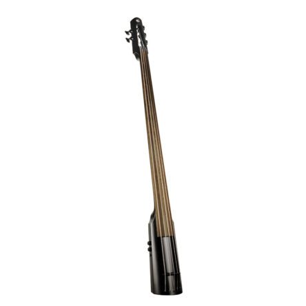 NS Design 5 String Upright Bass Satin Black 3/4 View NSD-DB-NXT5aSATBLK