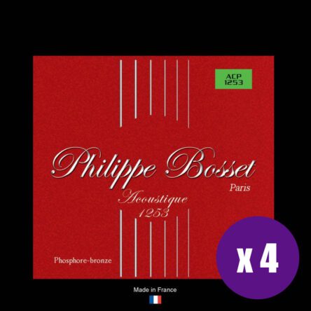 Philippe Bosset Acoustic Guitar String Set Coated Phosphore-bronze Light 12-53 x 4 Sets PBACOP1253X4