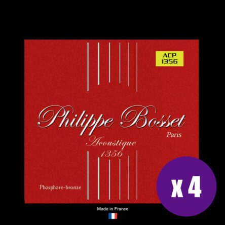 Philippe Bosset Acoustic Guitar Strings Phosphore Bronze Medium (13-56) 4 Sets PBACOP1356X4